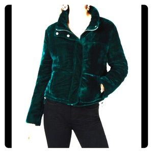 NWT Jou Jou Juniors Cropped Velvet Puffer Coat